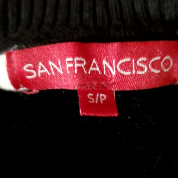 San Francisco Woman's Size Small Sweater Black White Stripes Long - Picture 5 of 5